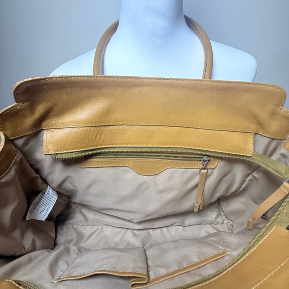 Vélez Colombia Woven Leather Satchel / Tote – Tan – Crossbody Strap - Picture 4 of 6